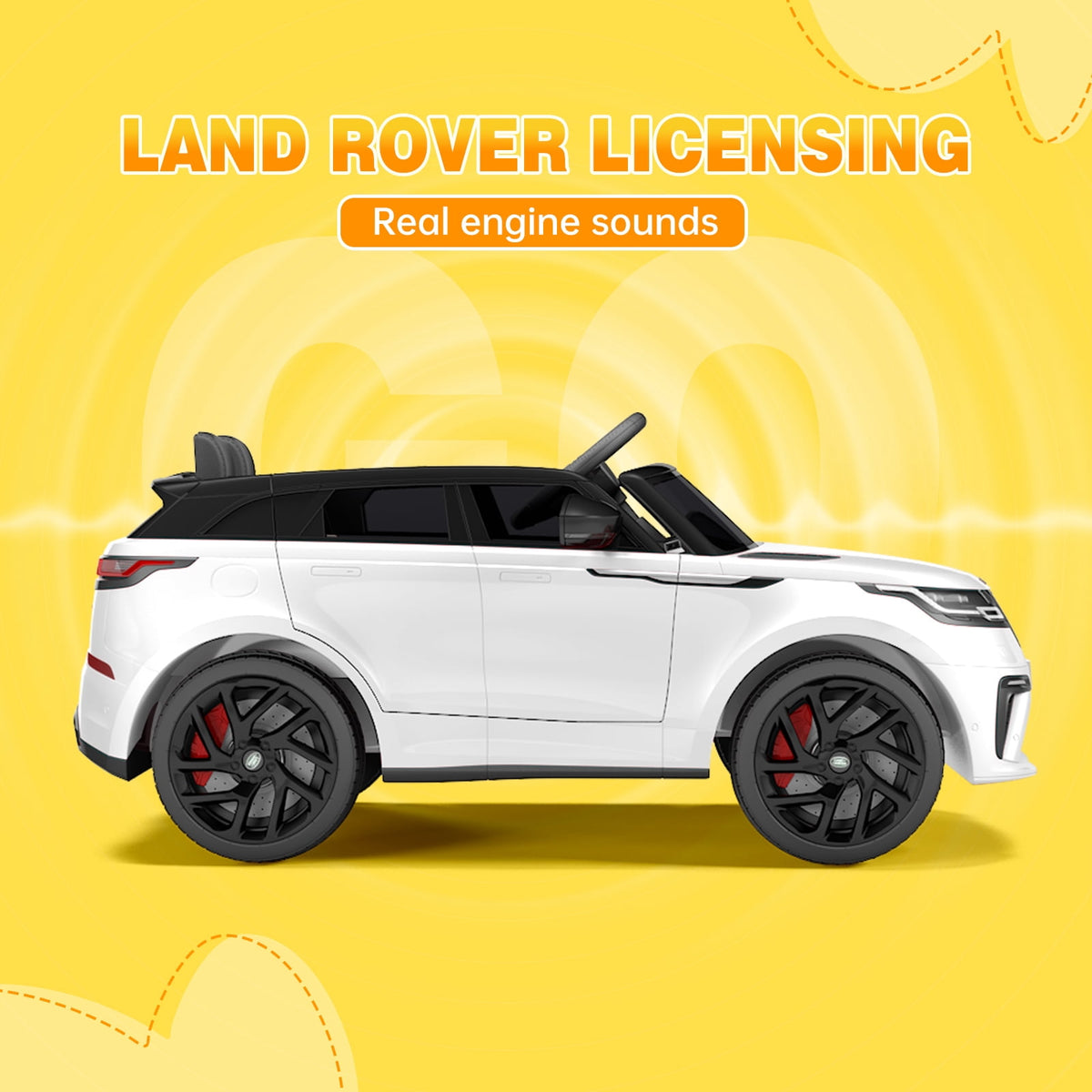 Licensed Land Rover 12V Kids Ride-On Electric Car – Remote Control, MP3, Rocking Mode, Pull Rod, Battery Powered Vehicle for Ages 4-8 – Toy Gift for Boys & Girls, Black
