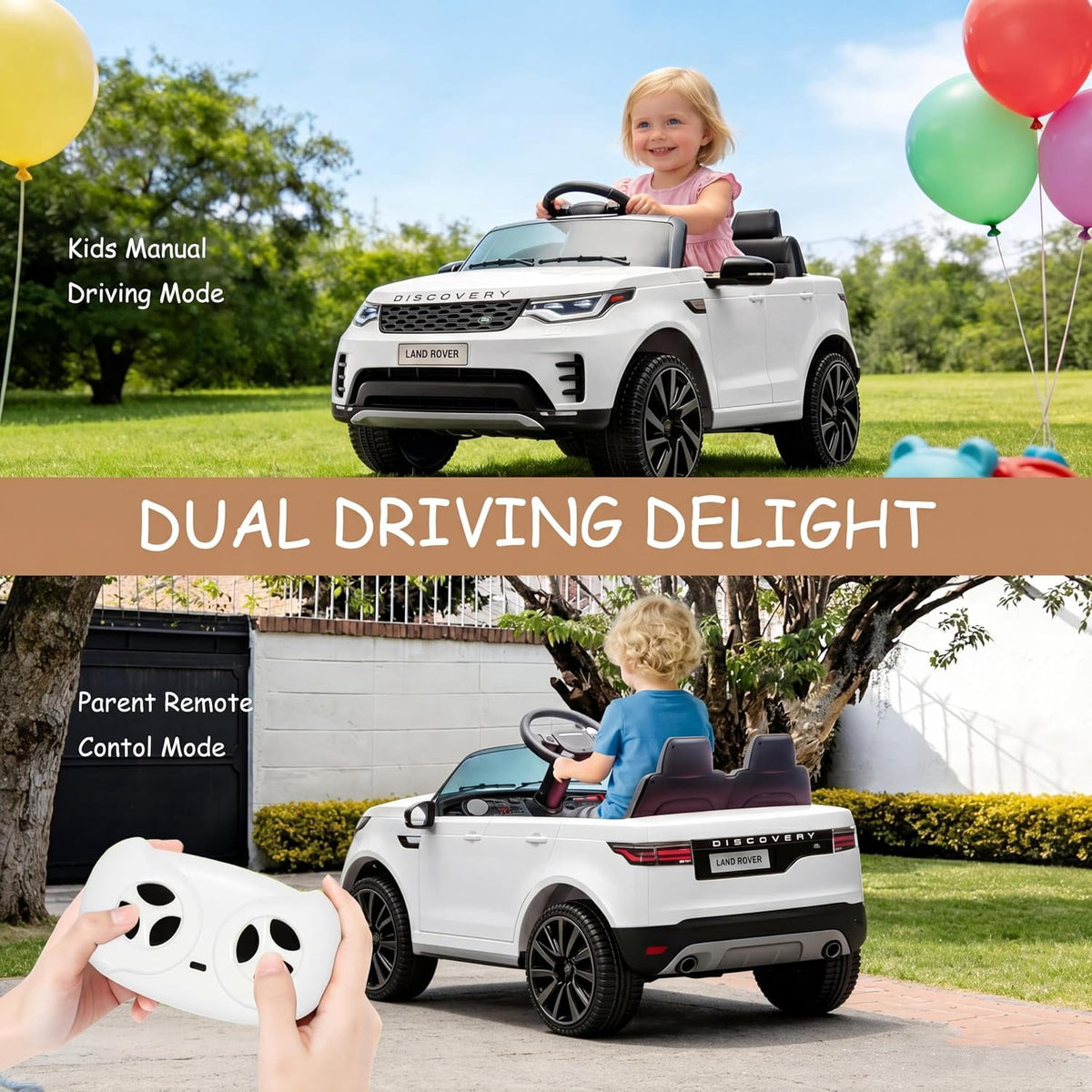 12V 4.5Ah 2-Seater Electric Ride-On Car with Parent Remote Control, Soft Start, 3 Speeds, LED Lights, Music and Safety Belt,White