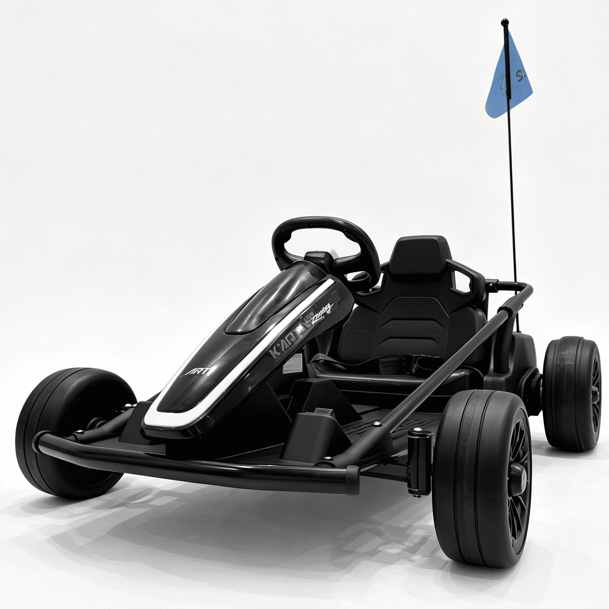 Sunnyfree 24 Volt Ride on Toys for Kids, 14Ah Electric Go Kart with Remote Control, 5–10 MPH, Drift Function, 2×200W Motors, Bluetooth Music, LED Lights, Seat Belt, Blue