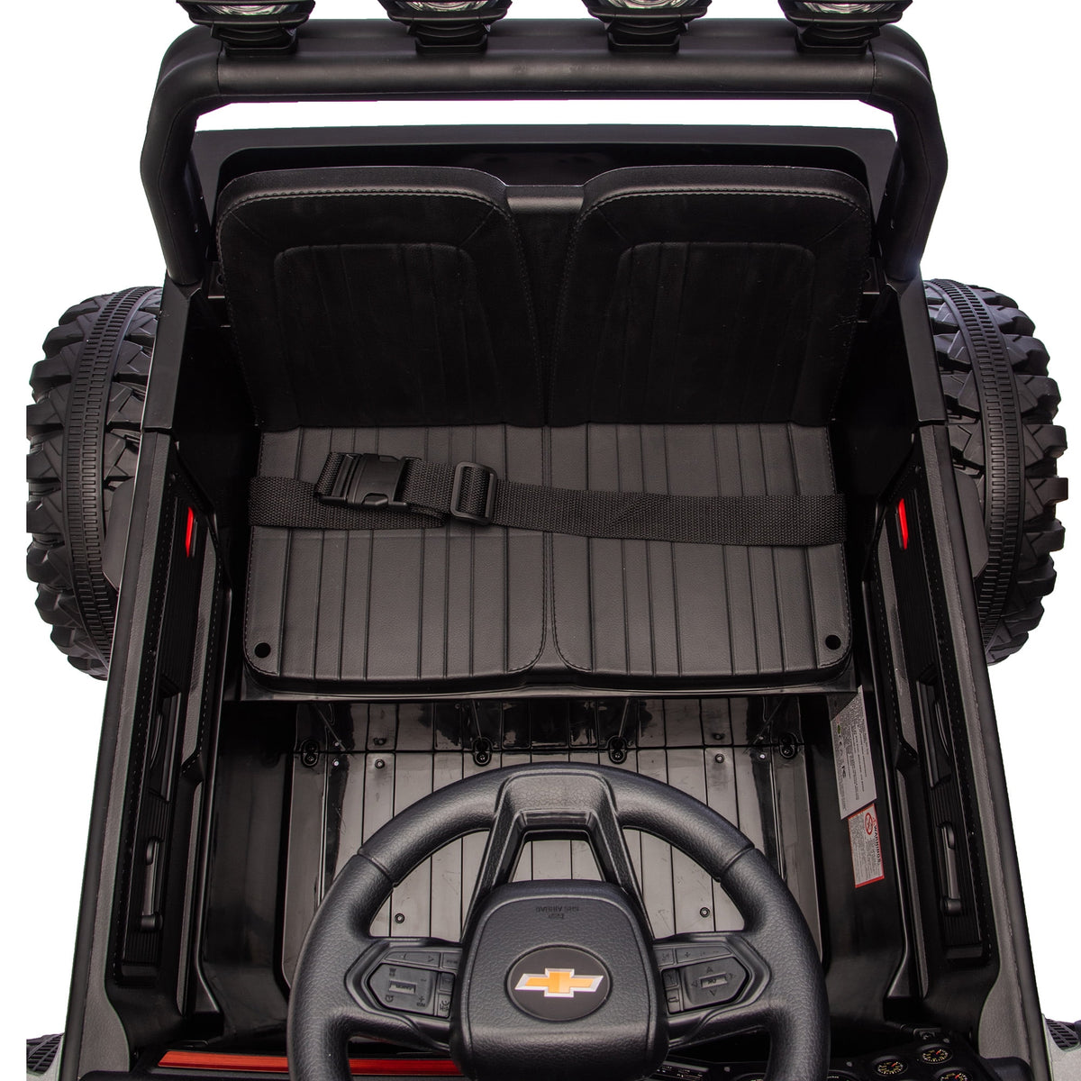 Sunnyfree 4WD Chevrolet Cheyenne 24 Volt Ride on Toys, 2 Seater Power Truck Wheels with Remote, Bluetooth, USB, LED Lights, Blue