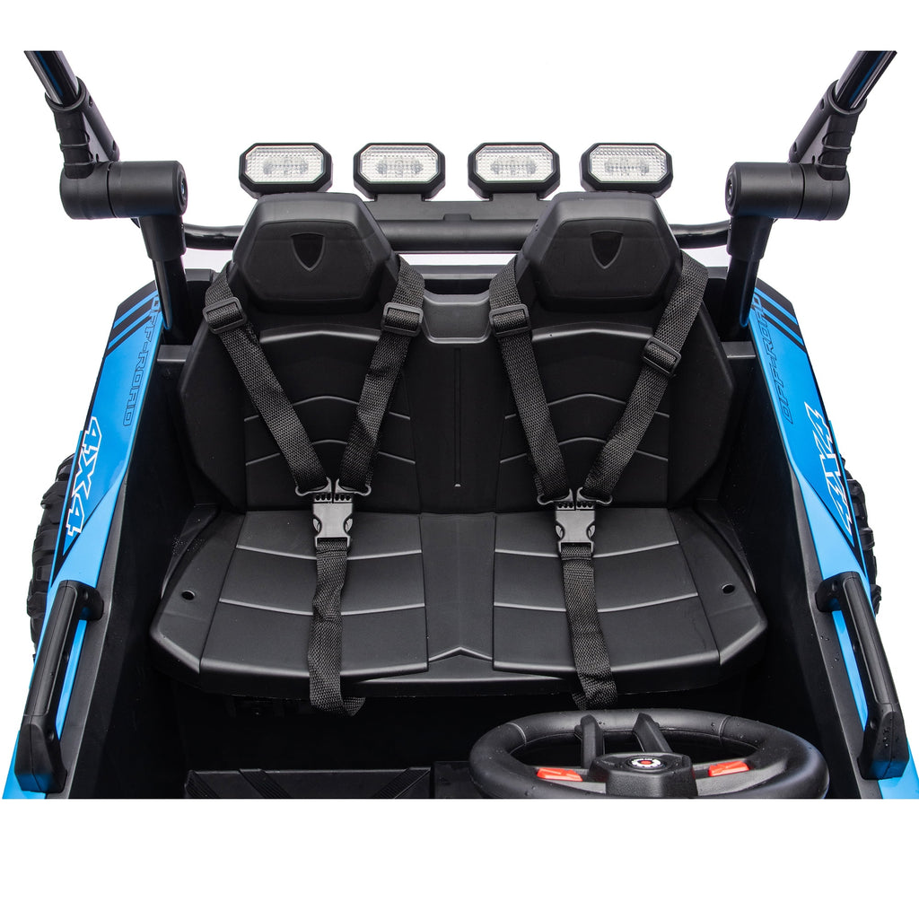 Sunnyfree 24V Ride on Toys 2 Seater UTV for Kids, 4WD 800W Electric Car with Parent Remote Control, LED Lights, Bluetooth Music, Roll Cage, Black