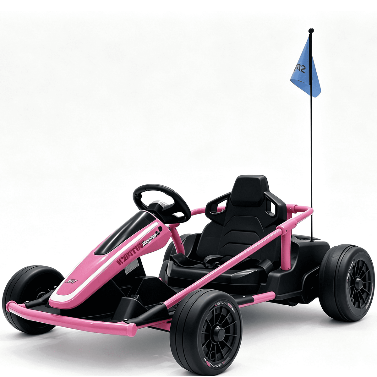 Sunnyfree 24 Volt Ride on Toys for Kids, 14Ah Electric Go Kart with Remote Control, 5–10 MPH, Drift Function, 2×200W Motors, Bluetooth Music, LED Lights, Seat Belt, Black
