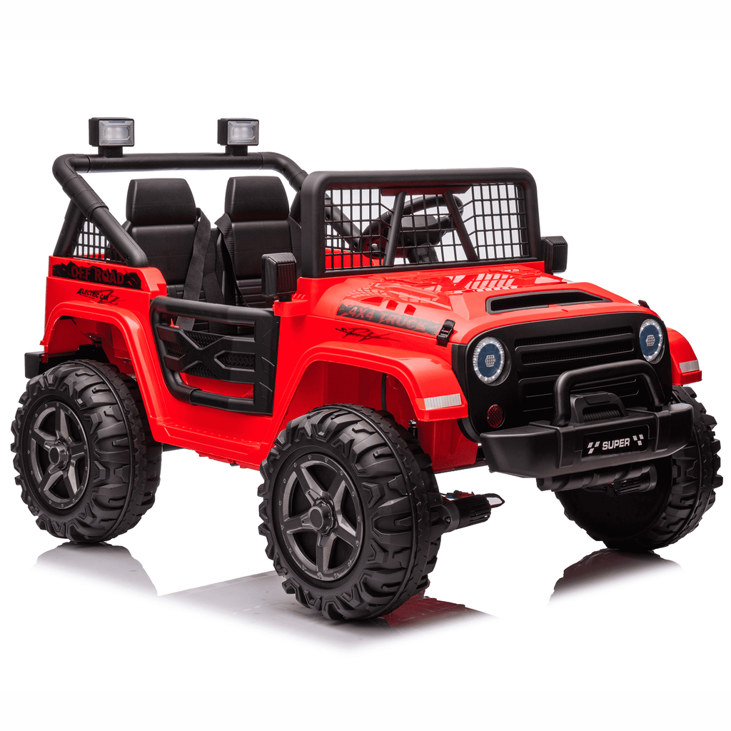 Funride 24 Volt Ride on Toys, 800W Electric Car for Kids with Remote Control, 4WD/2WD Switchable Power Car Wheels, 2-Seater Ride On Truck with Music, Bluetooth, Pink