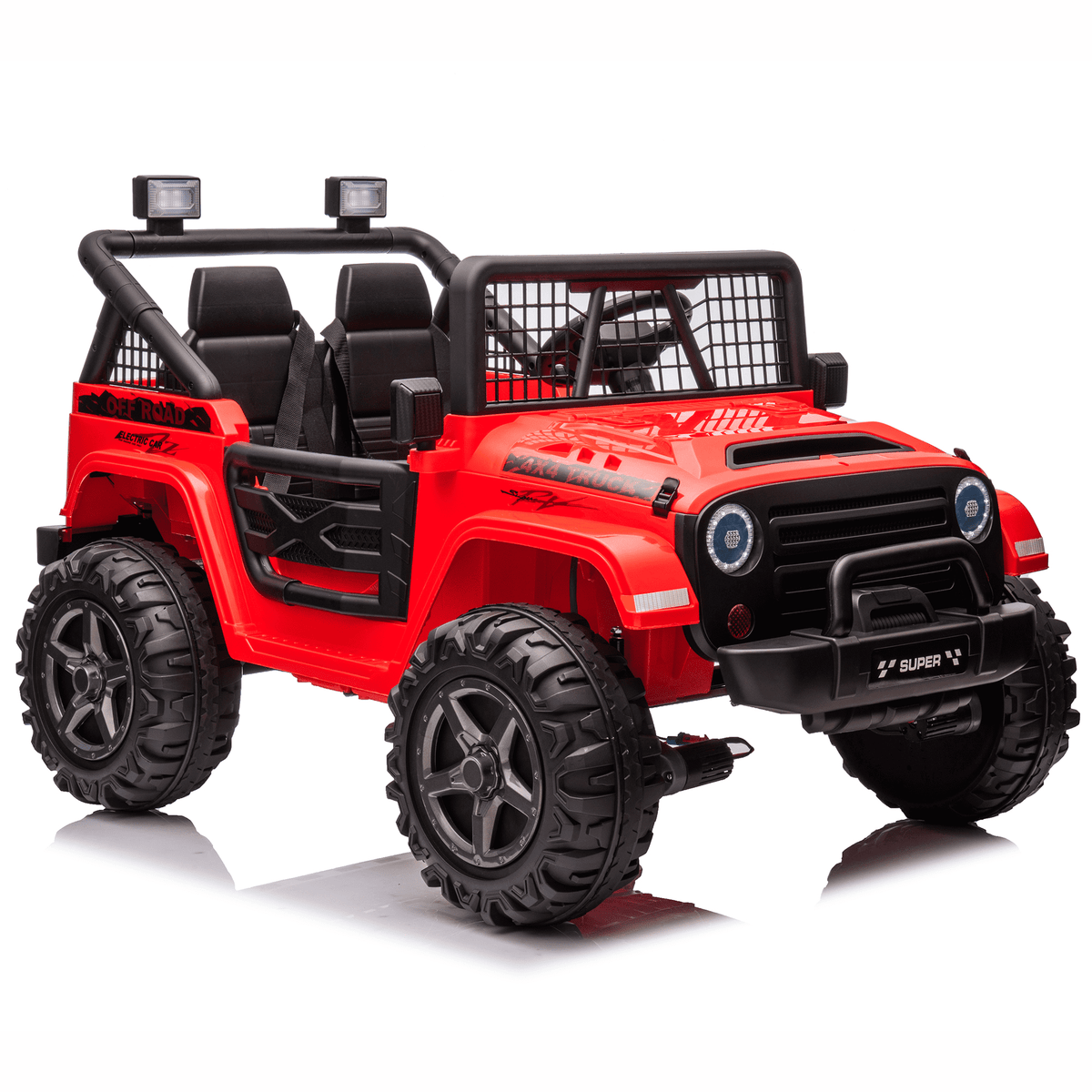 Funride 24 Volt Ride on Toys, 800W Electric Car for Kids with Remote Control, 4WD/2WD Switchable Power Car Wheels, 2-Seater Ride On Truck with Music, Bluetooth, Pink