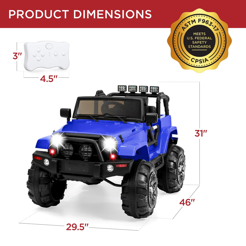 Best Choice Products Kids 24V 2-Seater Electric Ride-On Car Truck w/ Parent Control, Bluetooth, LED Lights - Red