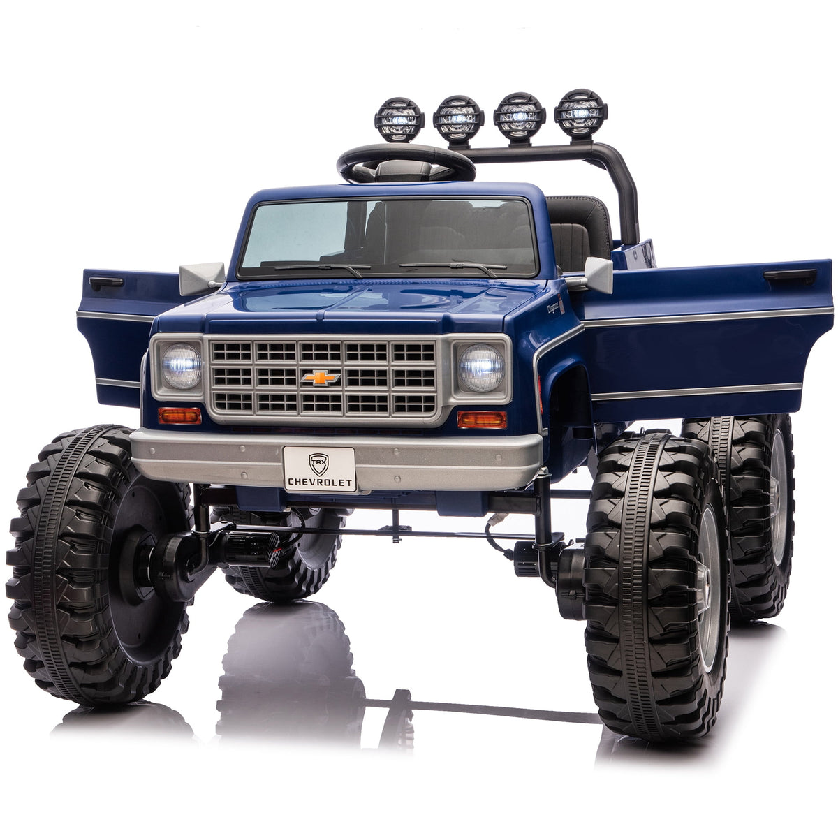 Sunnyfree Upgraded 4WD Chevrolet Cheyenne 24 Volt Ride on Toys, Electric Car for Kids, Power Truck Wheels with Remote, Bluetooth, USB, LED Lights, Black
