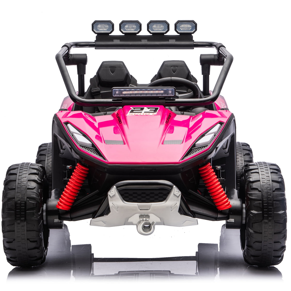 Sunnyfree 24V Ride on Toys 2 Seater UTV for Kids, 4WD 800W Electric Car with Parent Remote Control, LED Lights, Bluetooth Music, Roll Cage, Black