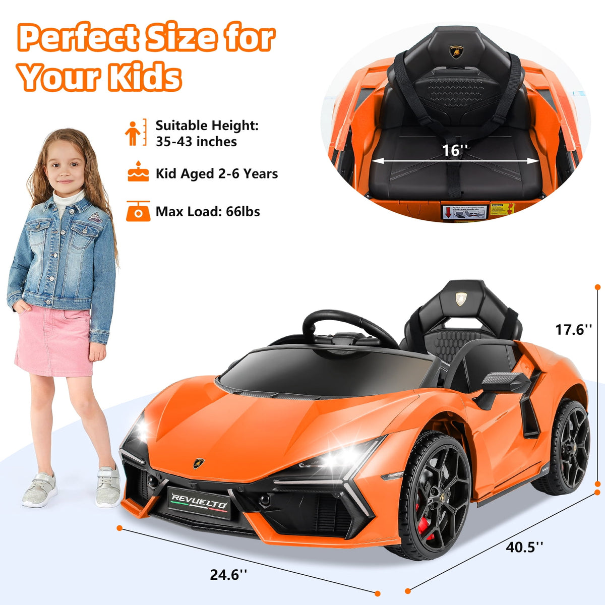 Funcid 24 Volt Ride on Toys, 2-Seater Ride on Cars with Remote Control, 400W Electric Car, Ride on UTV w/ Bluetooth, MP3, Seat Belts, Volume Adjustment, Suspension, Pink