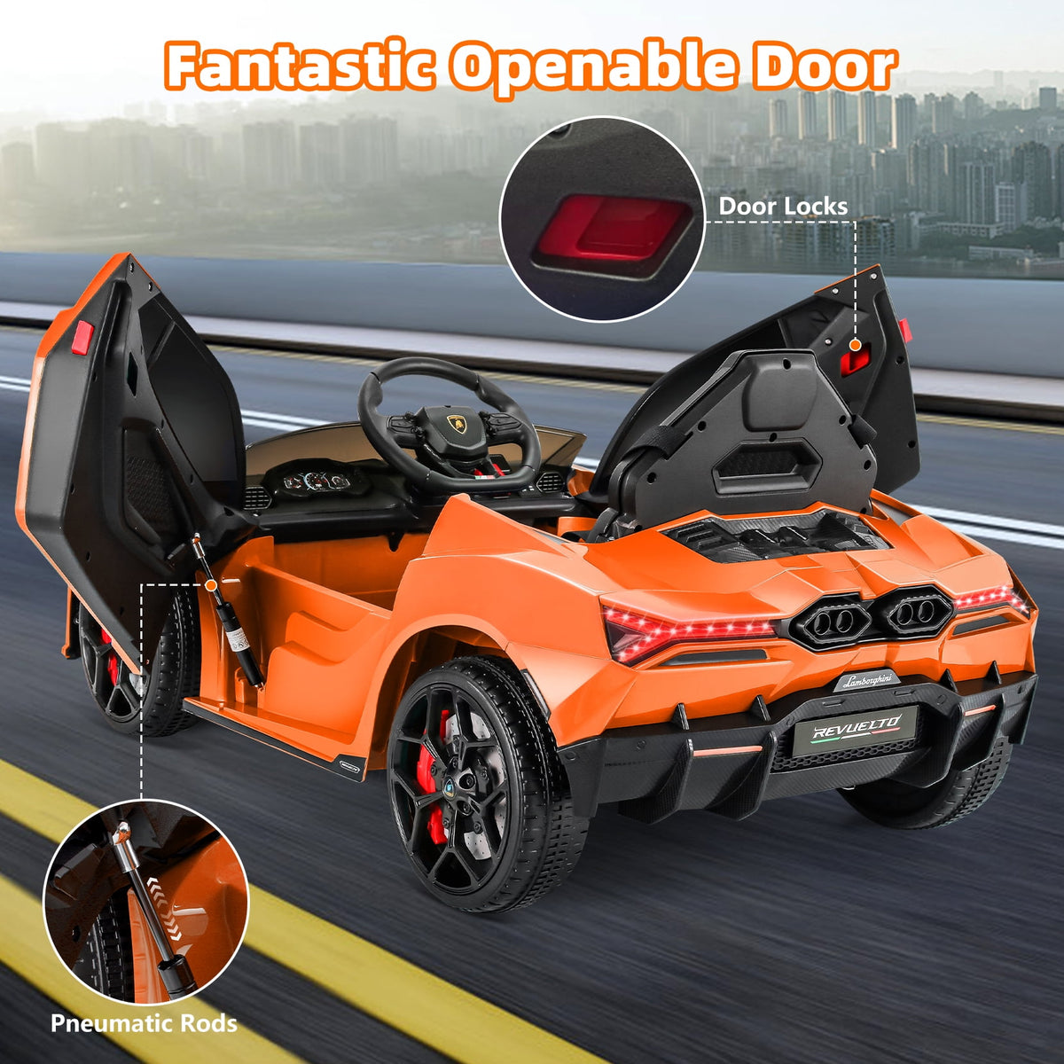 Funcid 24 Volt Ride on Cars, 2-Seater Ride on Toys with Remote Control, 400W Electric Car, Ride on UTV w/ Bluetooth, MP3, Suspension, Seat Belts, Volume Adjustment, Black