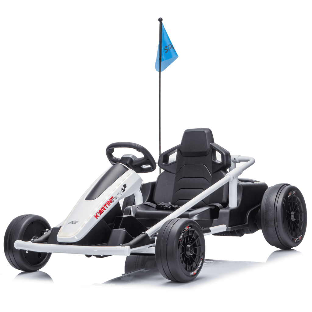 Sunnyfree 24 Volt Ride on Toys for Kids, 14Ah Electric Go Kart with Remote Control, 5–10 MPH, Drift Function, 2×200W Motors, Bluetooth Music, LED Lights, Seat Belt, Pink