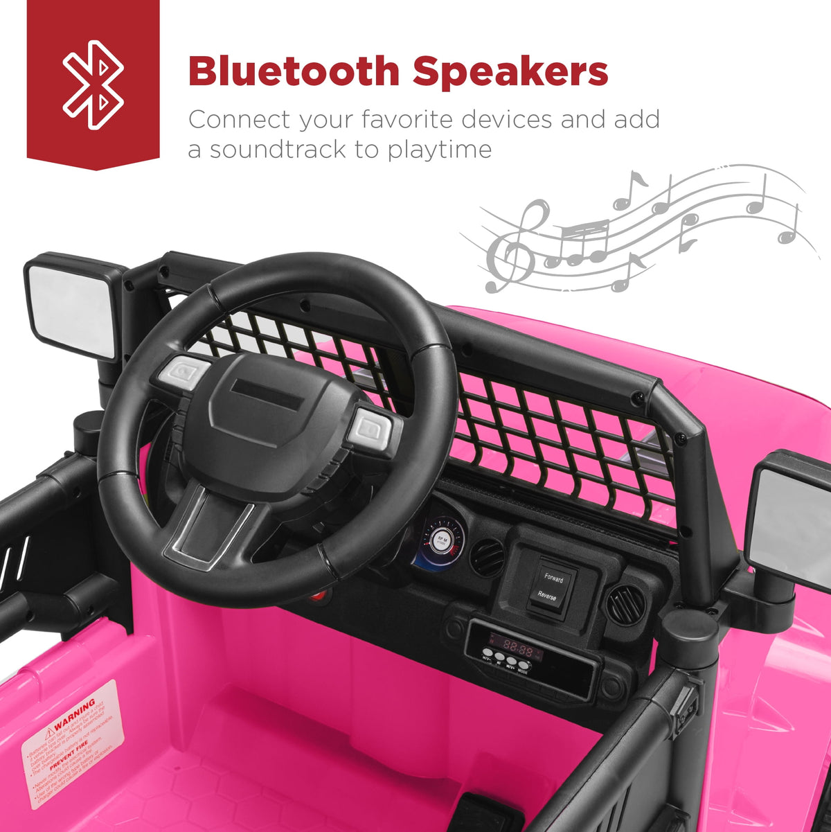 Best Choice Products 12V Kids Ride On Truck Car w/ Parent Remote Control, Spring Suspension, LED Lights - Hot Pink