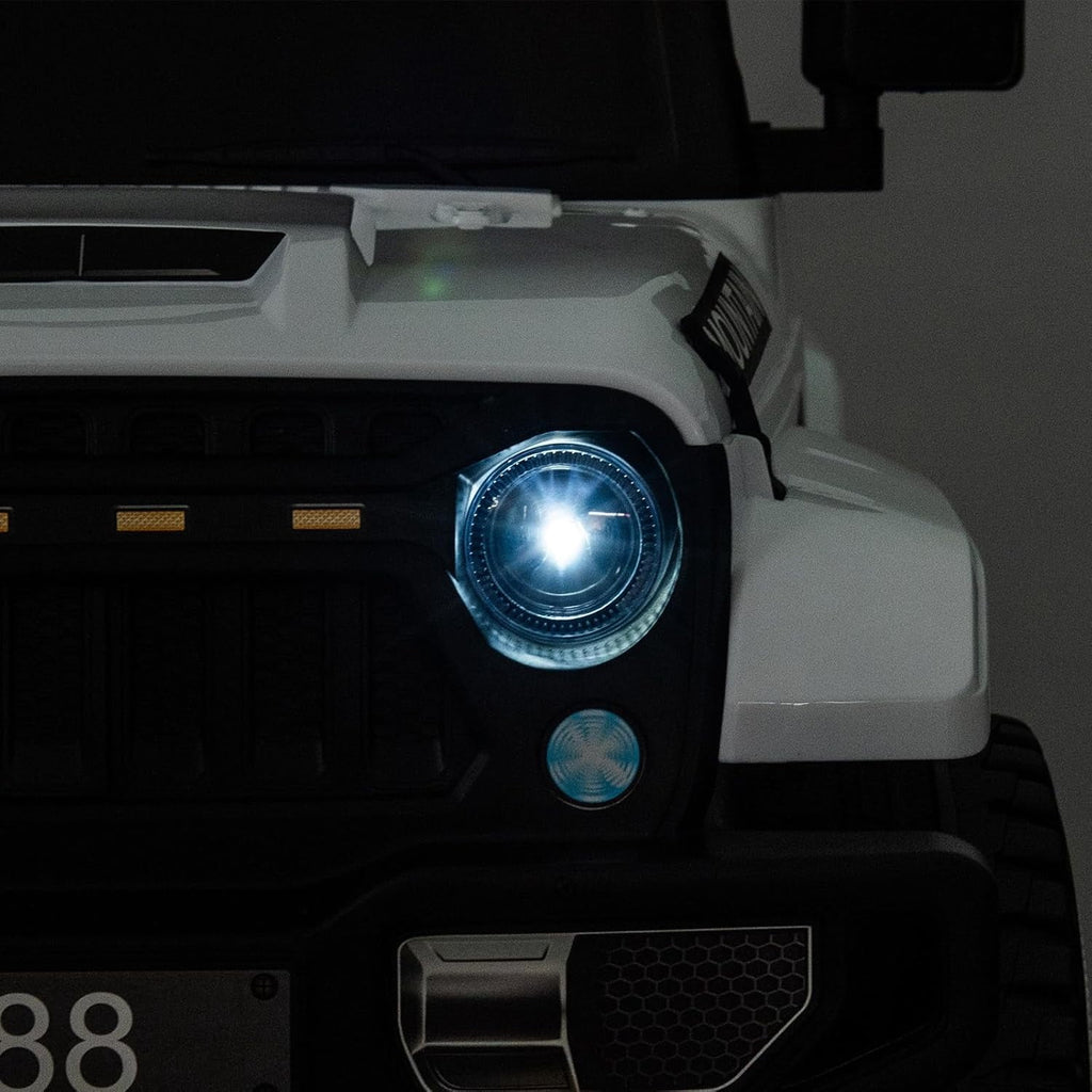 12V Ride-On Electric Car with Parent Remote Control, Dual 35W Motors, 3 Speeds, Spring Suspension, LED Lights, Music, Horn, 66 lbs