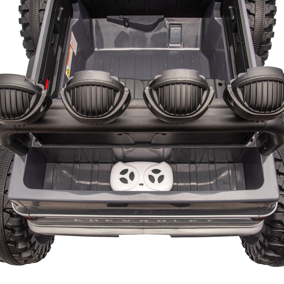 Sunnyfree 4WD Chevrolet Cheyenne 24 Volt Ride on Toys, 2 Seater Power Truck Wheels with Remote, Bluetooth, USB, LED Lights, Blue