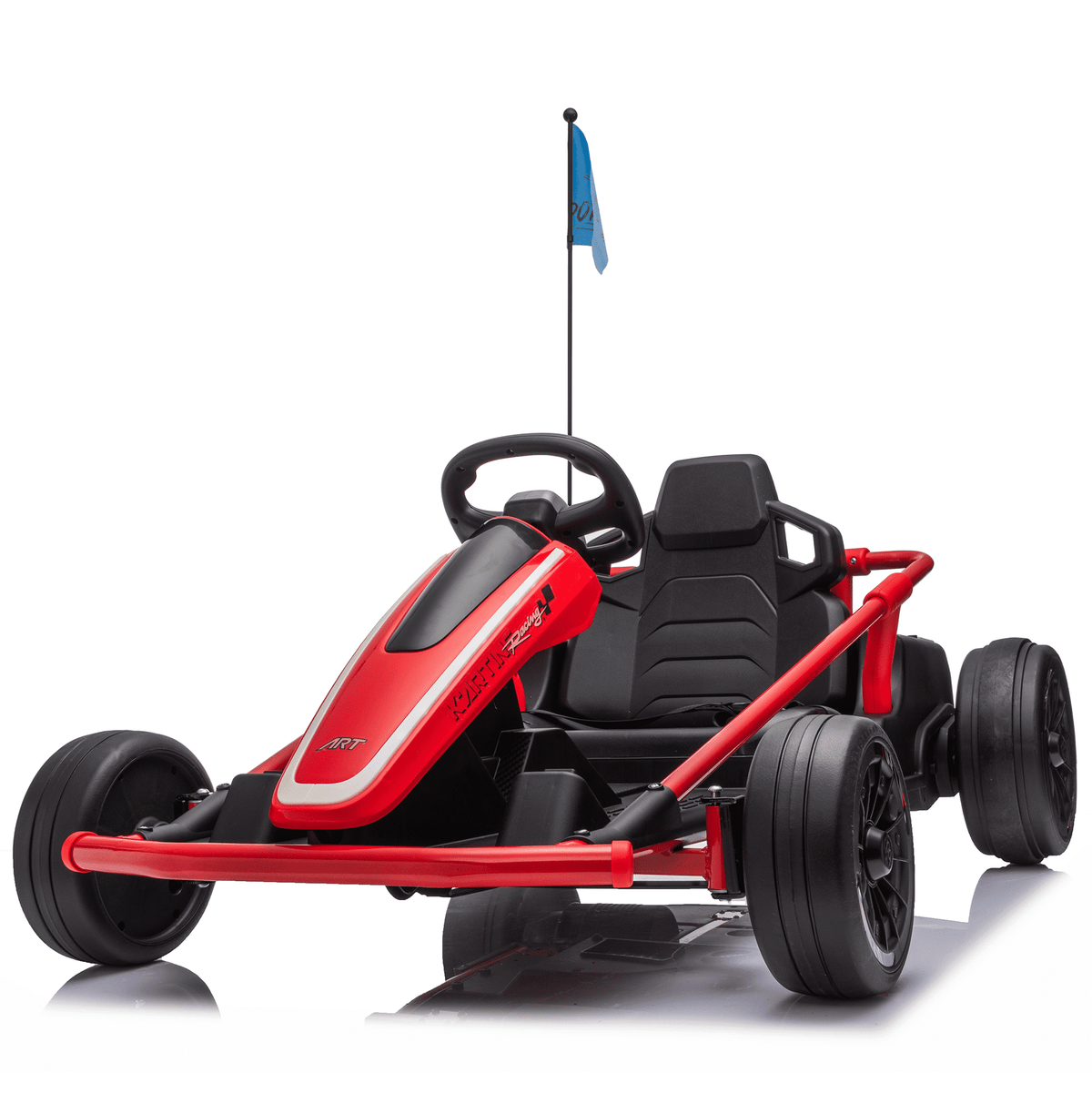 Sunnyfree 24 Volt Ride on Toys for Kids, 14Ah Electric Go Kart with Remote Control, 5–10 MPH, Drift Function, 2×200W Motors, Bluetooth Music, LED Lights, Seat Belt, Black