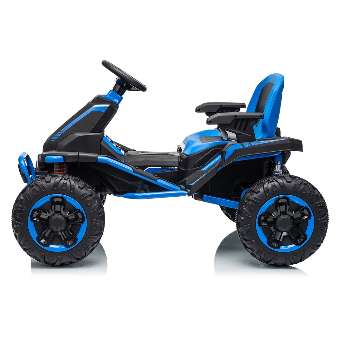 VIBESPARK 36V Ride on Toys for Big Kids Ages 6-12, 600W Ride on Cars up to 5.9 mph, Powerful 4 Wheeler Quad, Ride on ATV W/ Adjustable Seat, Ball-bearing Design, Power Display, Light Control, Blue