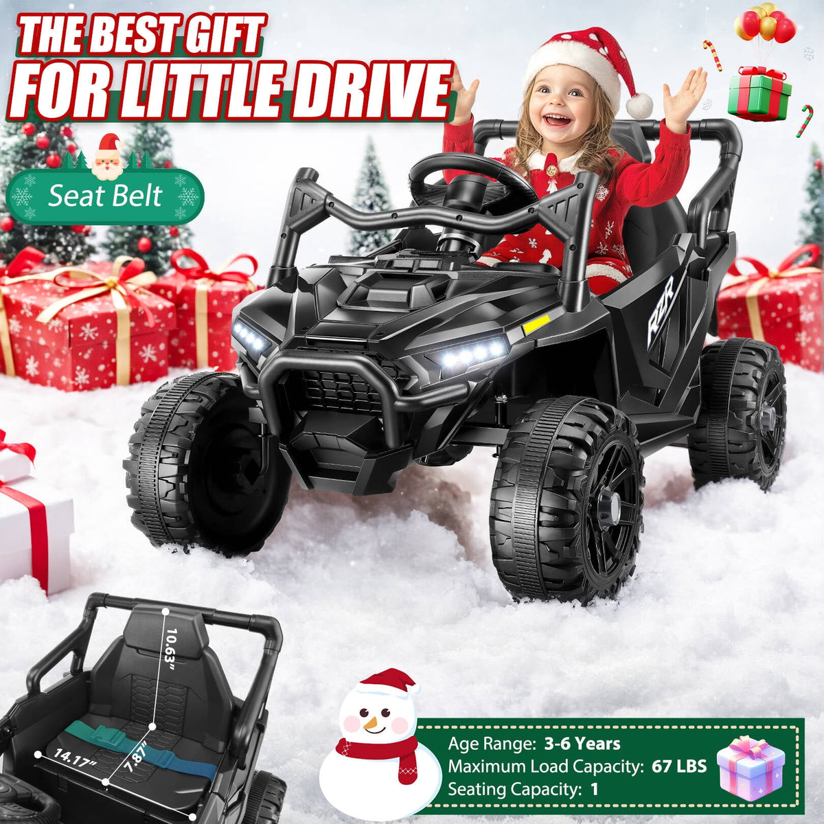 VIBESPARK 24V Ride on Toys for Kids, Ride on Cars with Remote Control, Powered Ride on Electric Car w/ Bluetooth, Music Player, LED Lights, Blue