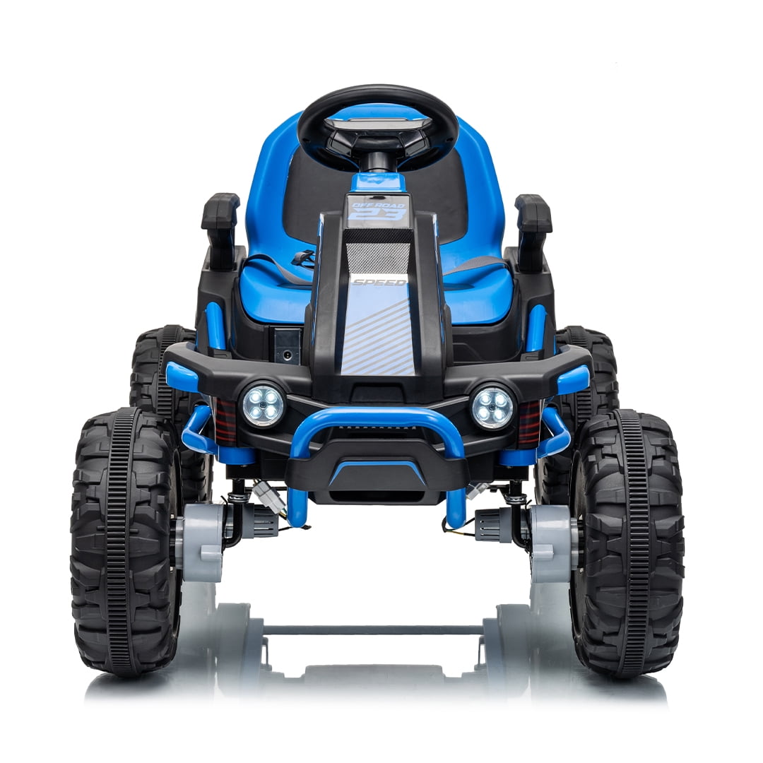 VIBESPARK 36V Ride on Toys for Big Kids Ages 6-12, 600W Ride on Cars up to 5.9 mph, Powerful 4 Wheeler Quad, Ride on ATV W/ Adjustable Seat, Ball-bearing Design, Power Display, Light Control, Blue