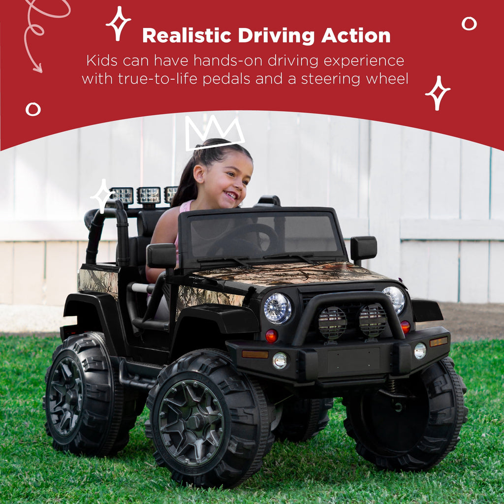 Best Choice Products Kids 24V 2-Seater Electric Ride-On Car Truck w/ Parent Control, Bluetooth, LED Lights - Red