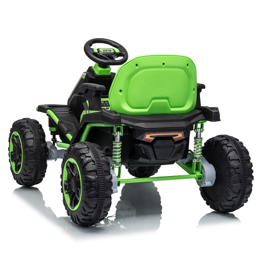 VIBESPARK 36V Ride on Toys for Big Kids Ages 6-12, 600W Ride on Cars up to 5.9 mph, Powerful 4 Wheeler Quad, Ride on ATV W/ Adjustable Seat, Ball-bearing Design, Power Display, Light Control, Blue