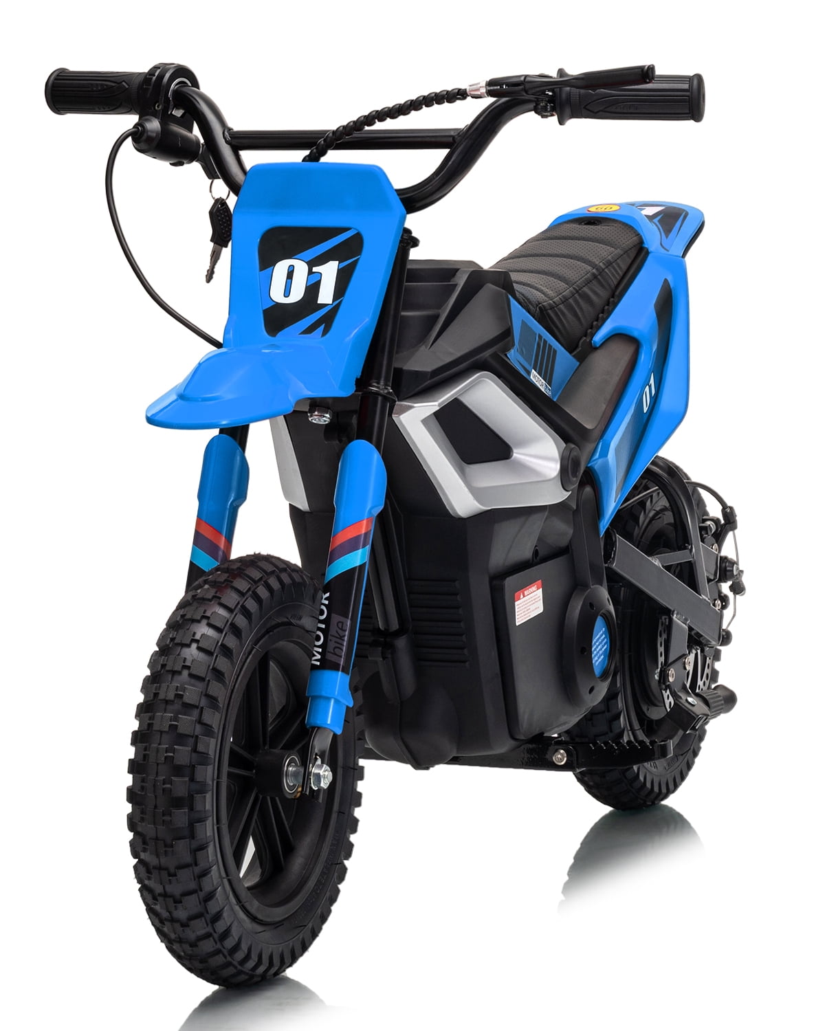 24V Kids Electric Dirt Bike, 350W Battery Powered Motorcycle with 12 Inch Fat Tires Rear Suspension Twist Throttle for Teens