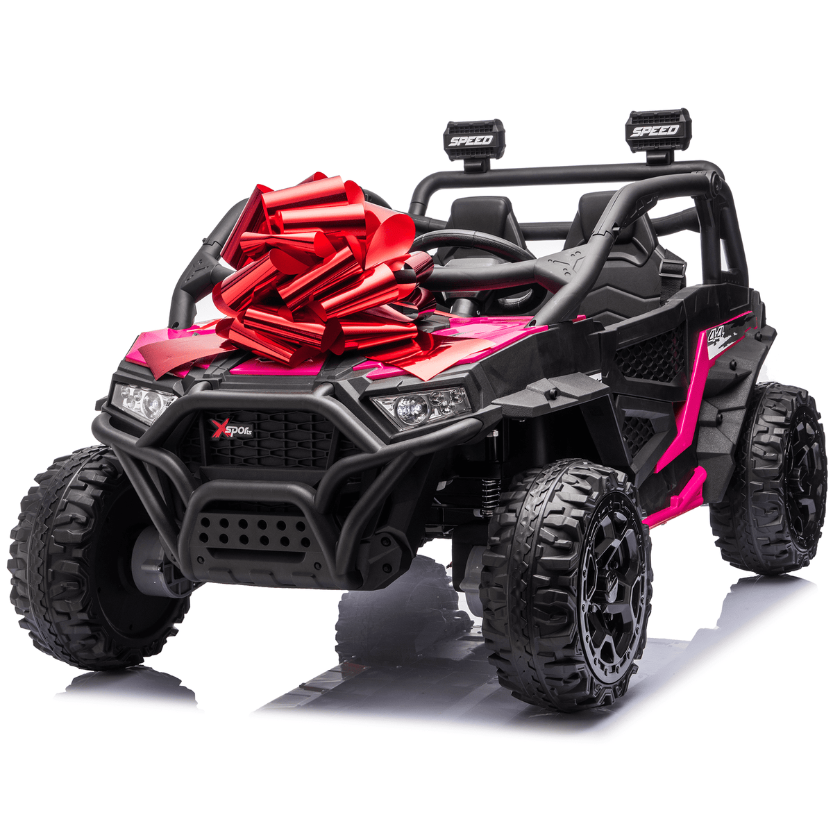 Sunnyfree 24 Volt Ride on Toys for Kids, 4WD 2 Seater Electric UTV Ride on Car with 800W Powerful Motors, Remote Control, Power Car Wheels, Four-Wheel Suspension, Bluetooth Music, LED Lights, Black