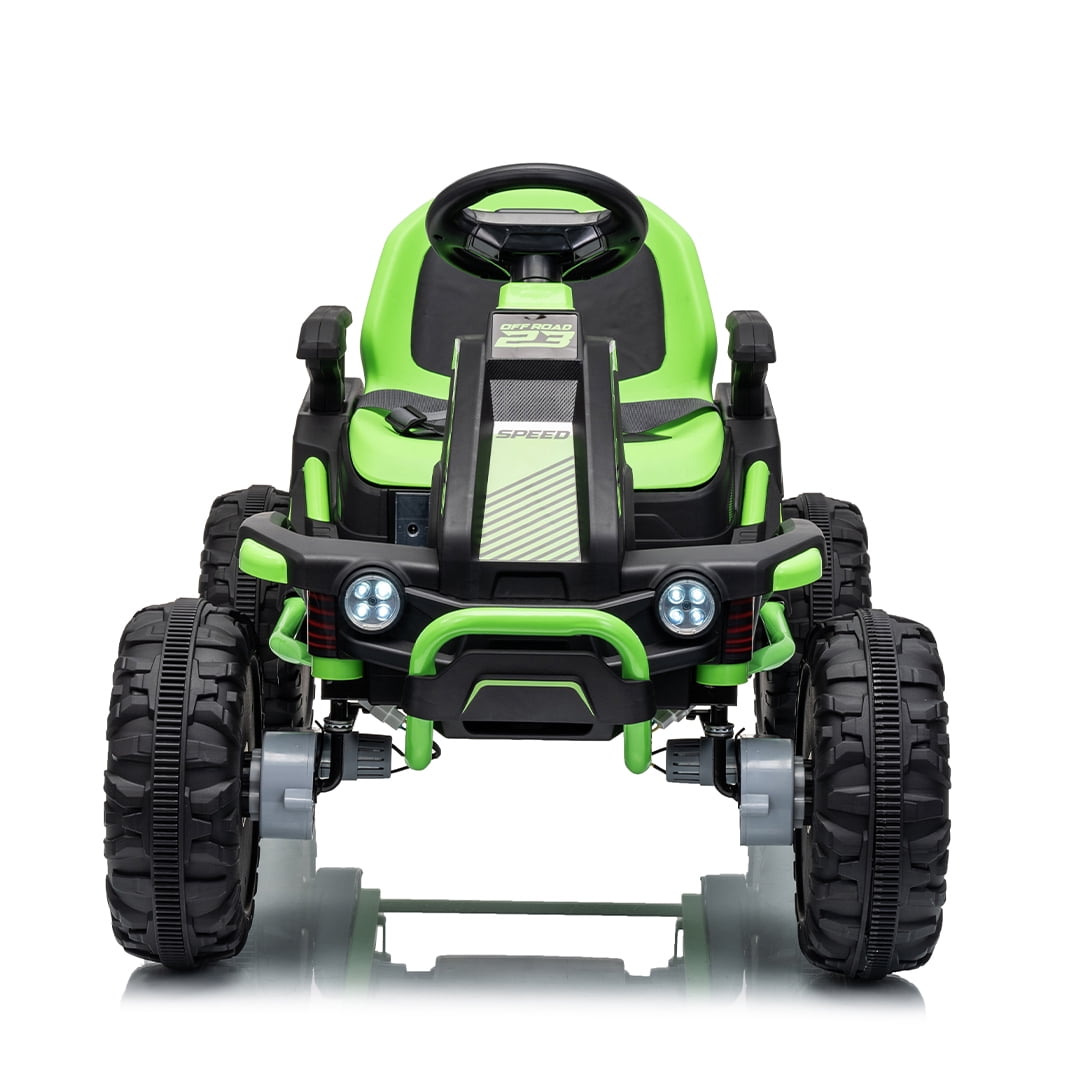 VIBESPARK 36V Ride on Toys for Big Kids Ages 6-12, 600W Ride on Cars up to 5.9 mph, Powerful 4 Wheeler Quad, Ride on ATV W/ Adjustable Seat, Ball-bearing Design, Power Display, Light Control, Green