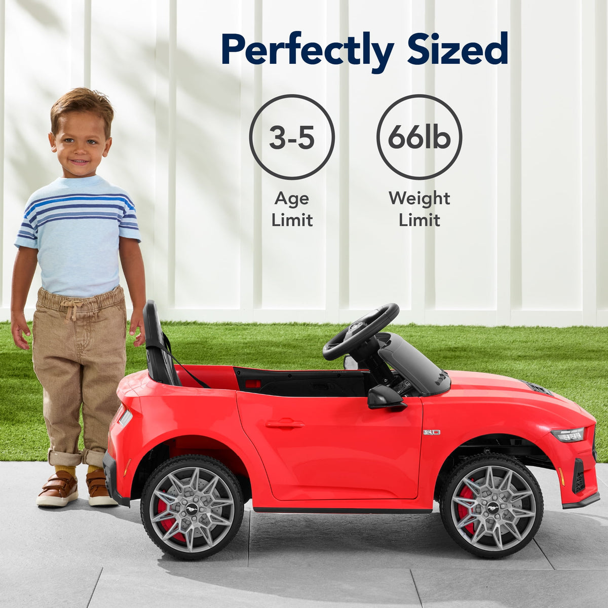 Best Choice Products Kids 12V Electric Ride-On Car Officially Licensed Ford Mustang w/ Remote, LED Lights - Red