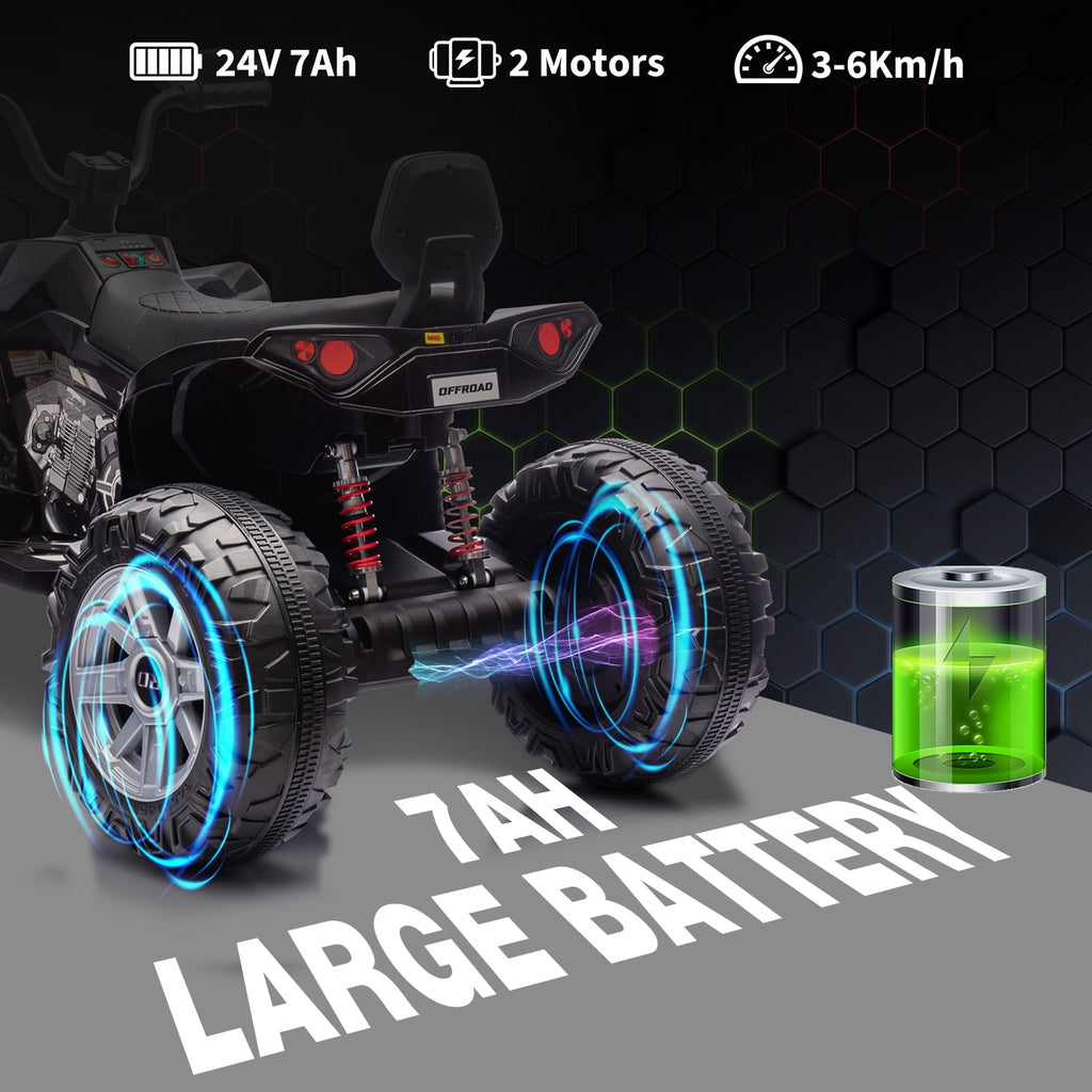 24V 2-Seater Kids Electric ATV Ride-On Toy – Dual 500W Motors, Parent Remote, wireless Audio, USB, LED Headlights, Spring Suspension, Music Player, urgent Brake, Ages 3–8, Pink