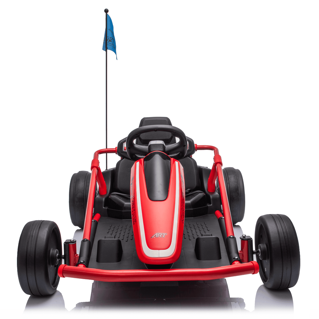 Sunnyfree 24 Volt Ride on Toys for Kids, 14Ah Electric Go Kart with Remote Control, 5–10 MPH, Drift Function, 2×200W Motors, Bluetooth Music, LED Lights, Seat Belt, Pink