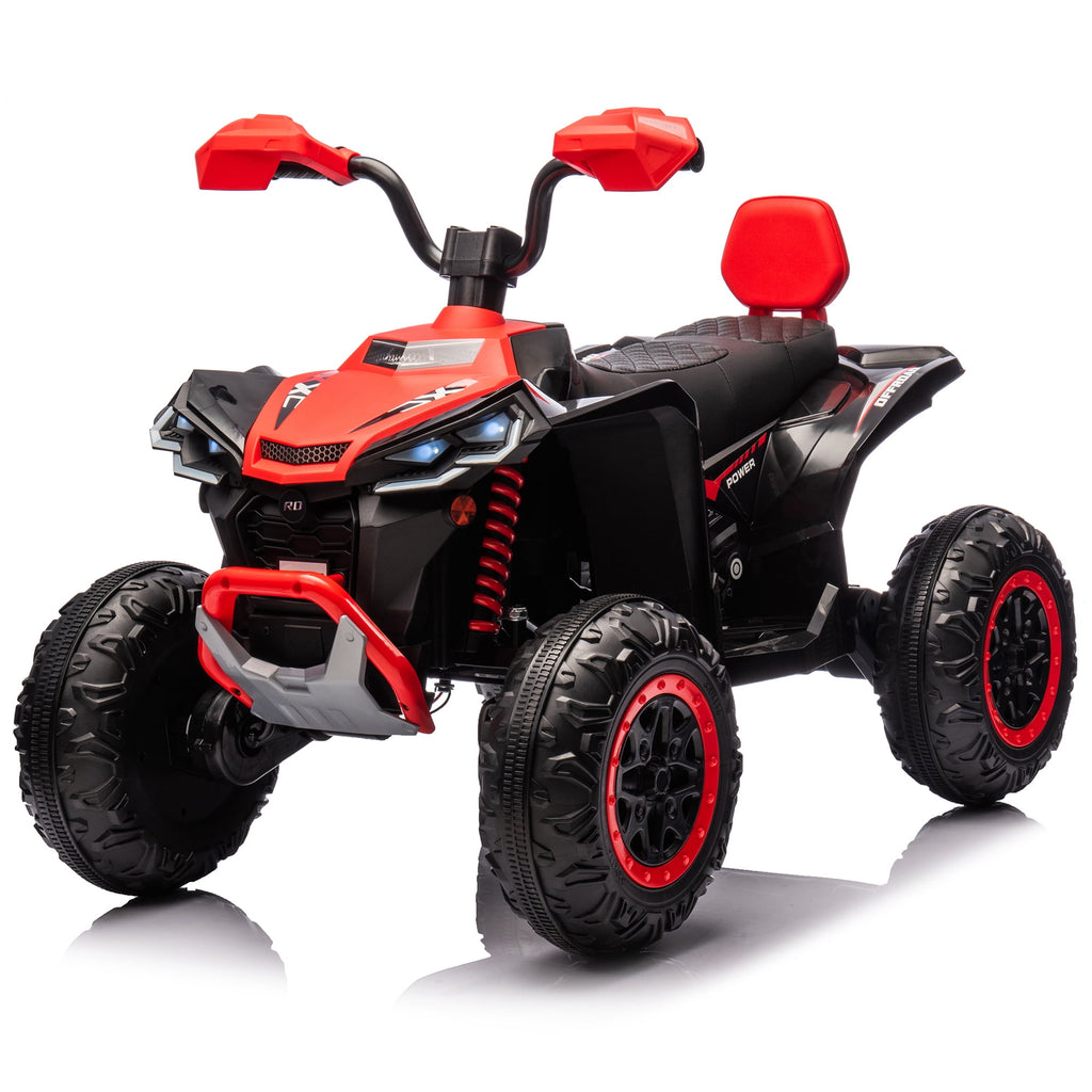 24V 2 Seater 4WD Ride on Toys ATV for Kids 4*200W 4-Wheeler Quad w/ MP3 LED Lights Music, Green