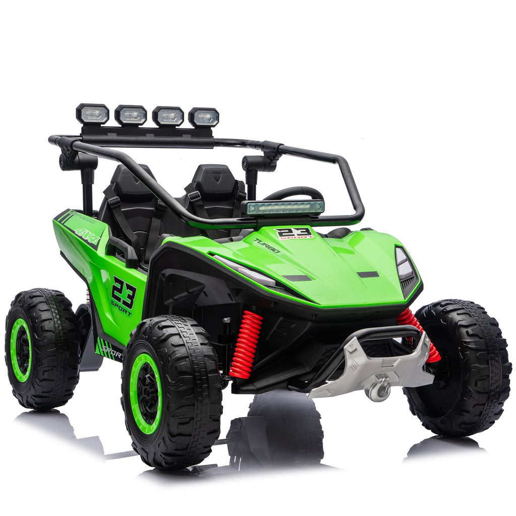 Sunnyfree 24V Ride on Toys 2 Seater UTV for Kids, 4WD 800W Electric Car with Parent Remote Control, LED Lights, Bluetooth Music, Roll Cage, Black