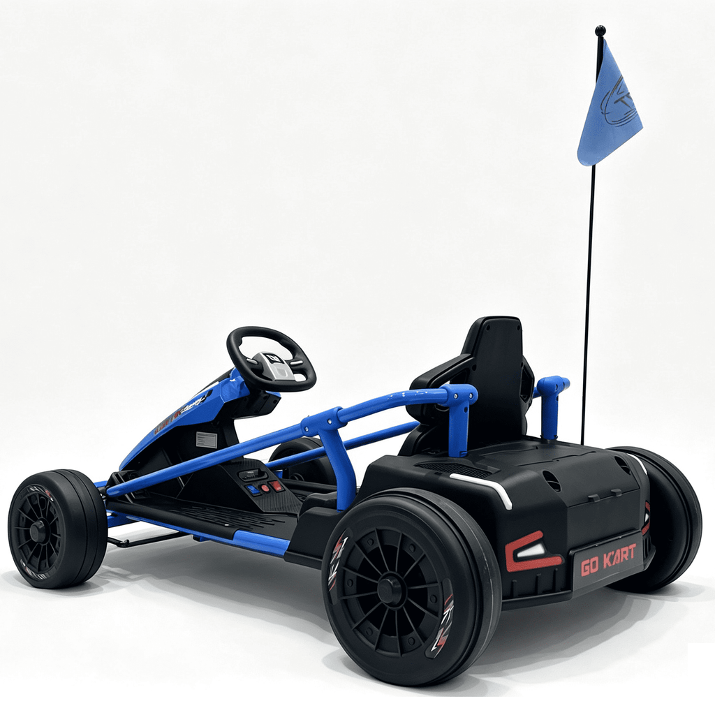 Sunnyfree 24 Volt Ride on Toys for Kids, 14Ah Electric Go Kart with Remote Control, 5–10 MPH, Drift Function, 2×200W Motors, Bluetooth Music, LED Lights, Seat Belt, Black