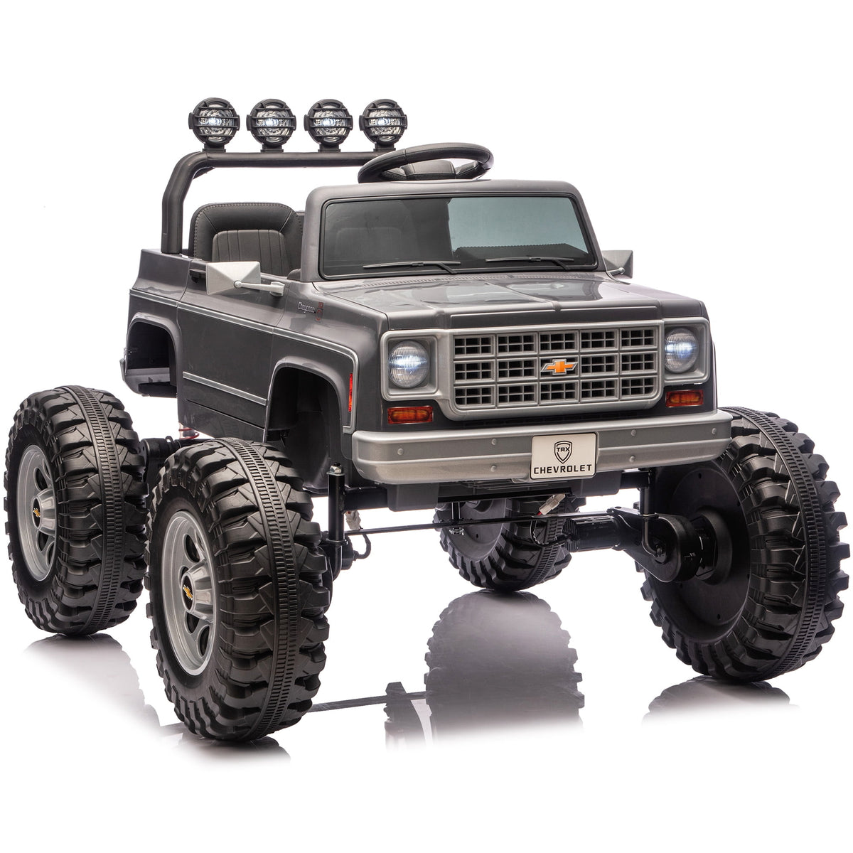 Sunnyfree Upgraded 4WD Chevrolet Cheyenne 24 Volt Ride on Toys, Electric Car for Kids, Power Truck Wheels with Remote, Bluetooth, USB, LED Lights, Black