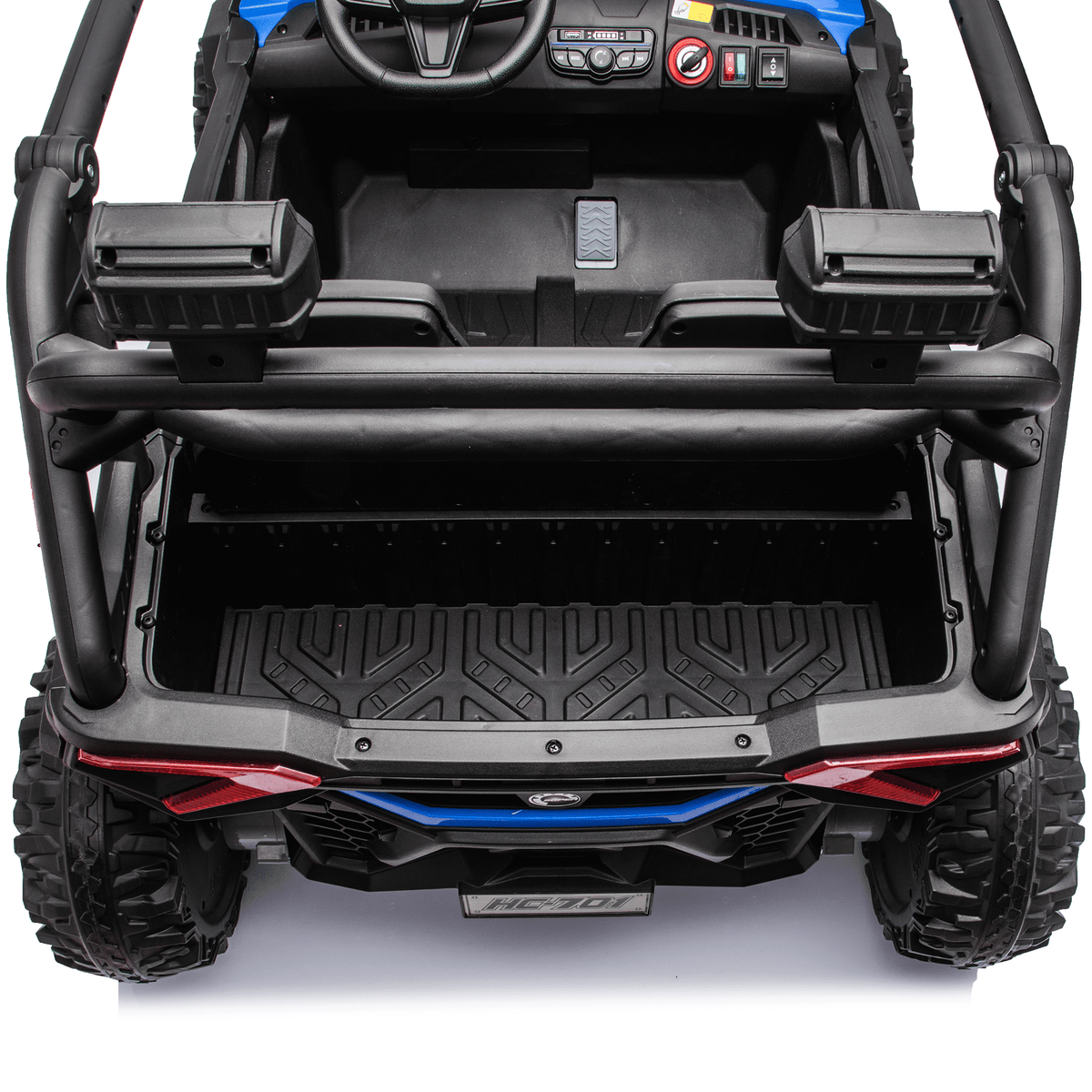 Zukpow 24V Ride Ons for Kids, 2 Seater Electric Car with Remote Control, 4x200W Motors, Power Car Wheels Ride on Toys UTV with Bluetooth Music, USB, Slow Start, LED Lights, Rear Storage Box, Black