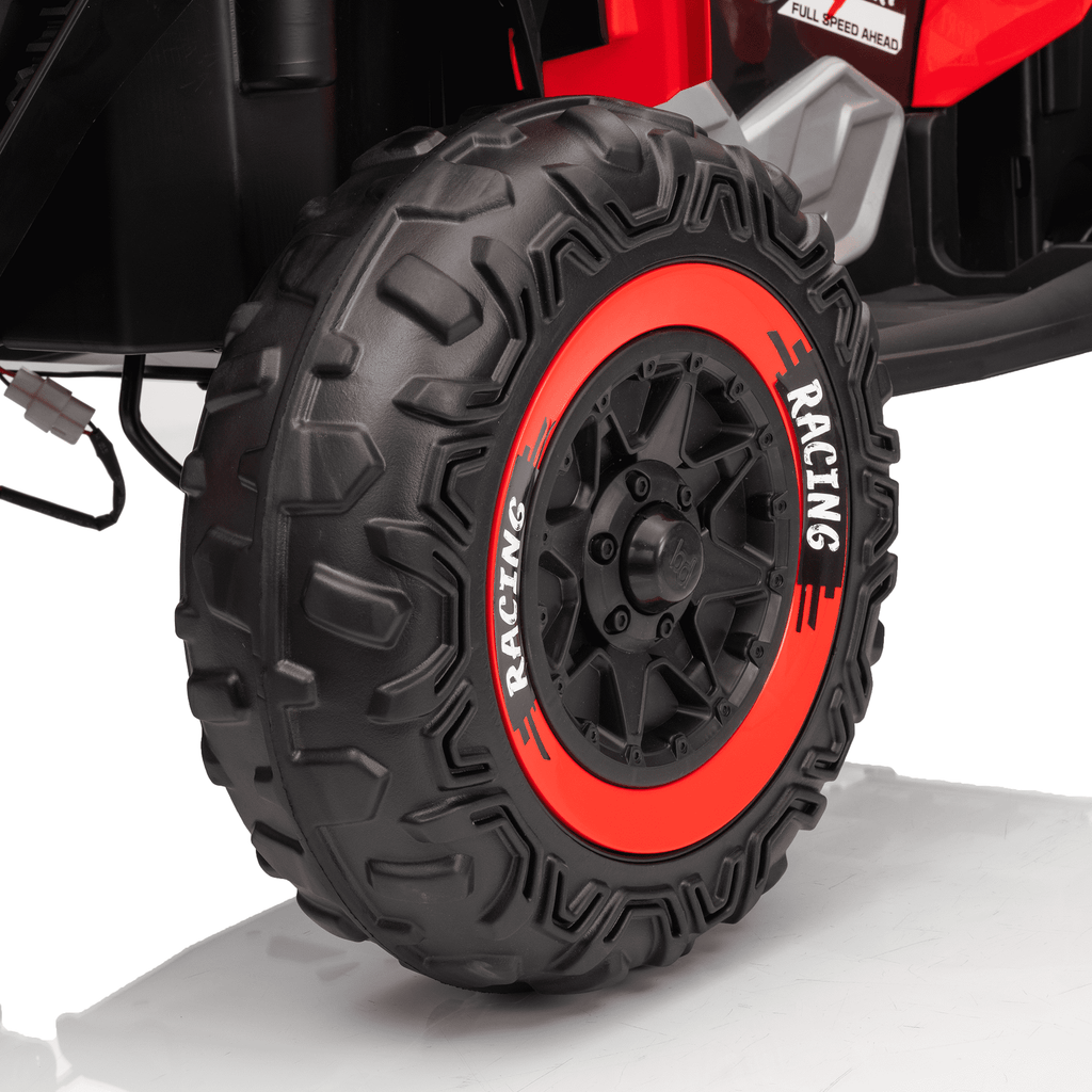 Funride 24 Volt Ride on Toys with Remote Control, Oversized ATV for Kids, 2-Seater 4 Wheeler for Toddlers, Power Car Wheels with Music, Bluetooth, Headlights, EVA Tires, Pink