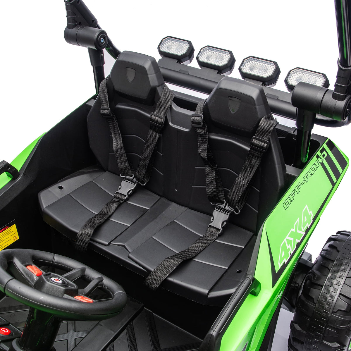 Sunnyfree 24V Ride on Toys 2 Seater UTV for Kids, 4WD 800W Electric Car with Parent Remote Control, LED Lights, Bluetooth Music, Roll Cage, Black