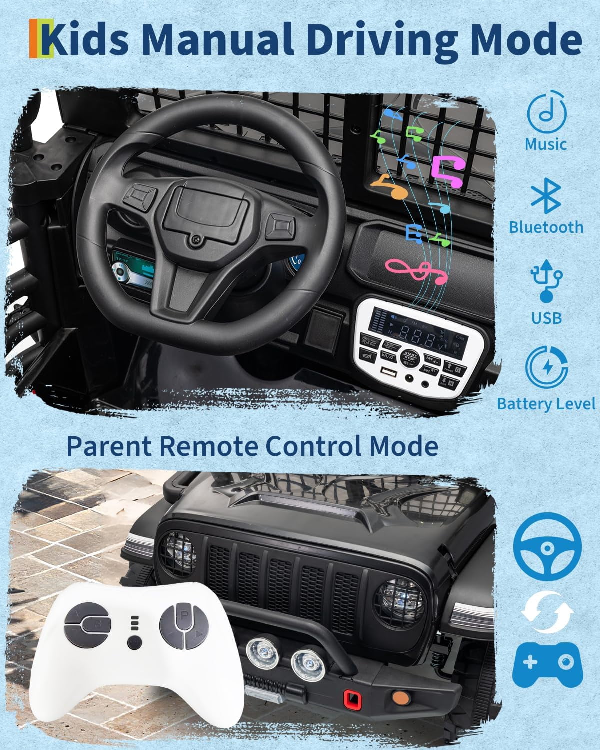 24V 2-Seater Electric Ride-On Car, 2x200W Motors, Parent Remote Control, 4-Wheel Shock Absorbers, 1.8-4 MPH, Bluetooth, LED Lights, 132 Lbs