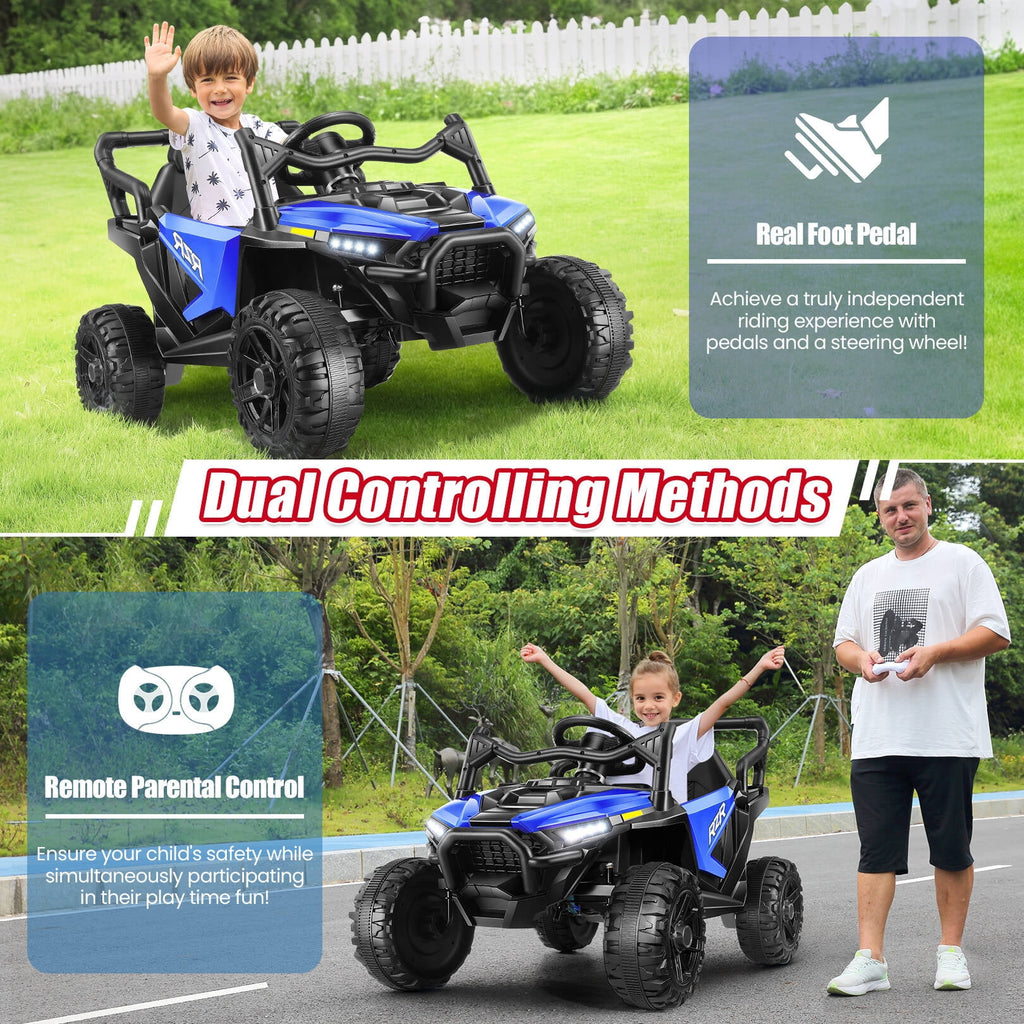 VIBESPARK 24V Ride on Toys for Kids, Ride on Cars with Remote Control, Powered Ride on Electric Car w/ Bluetooth, Music Player, LED Lights, Black
