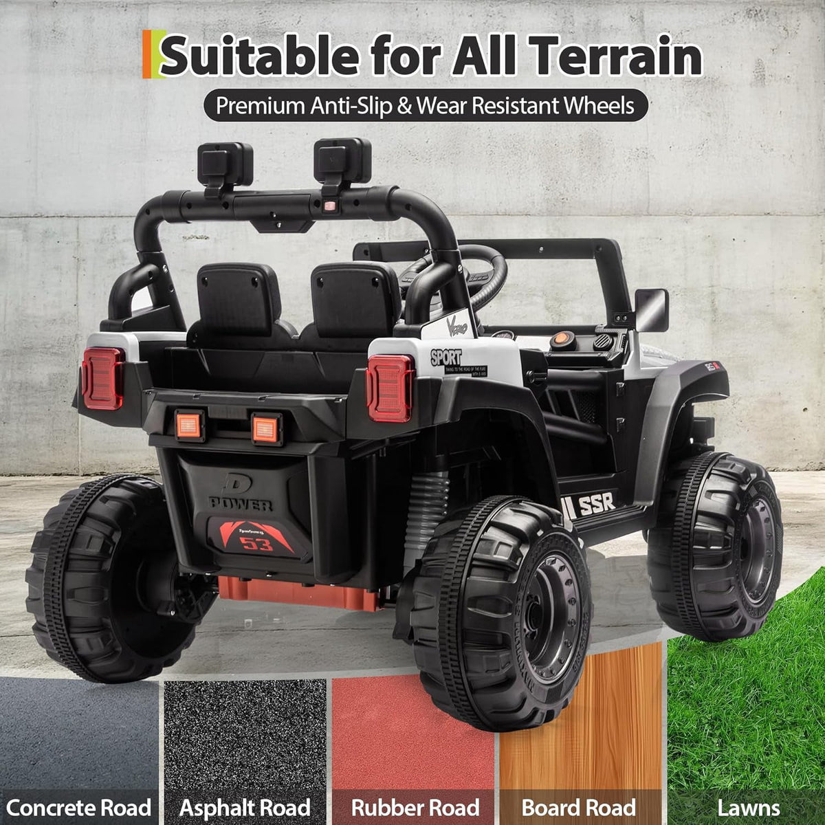 12V Electric Ride-On Truck, 4-Wheel Ride-On Car with Parent Remote Control, Dual 35W Motors, Spring Suspension, 3 Speeds, Bluetooth, LED Lights