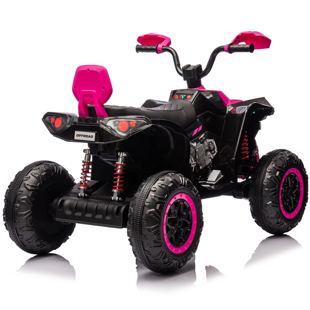24V 2 Seater 4WD Ride on Toys ATV for Kids 4*200W 4-Wheeler Quad w/ MP3 LED Lights Music, Green