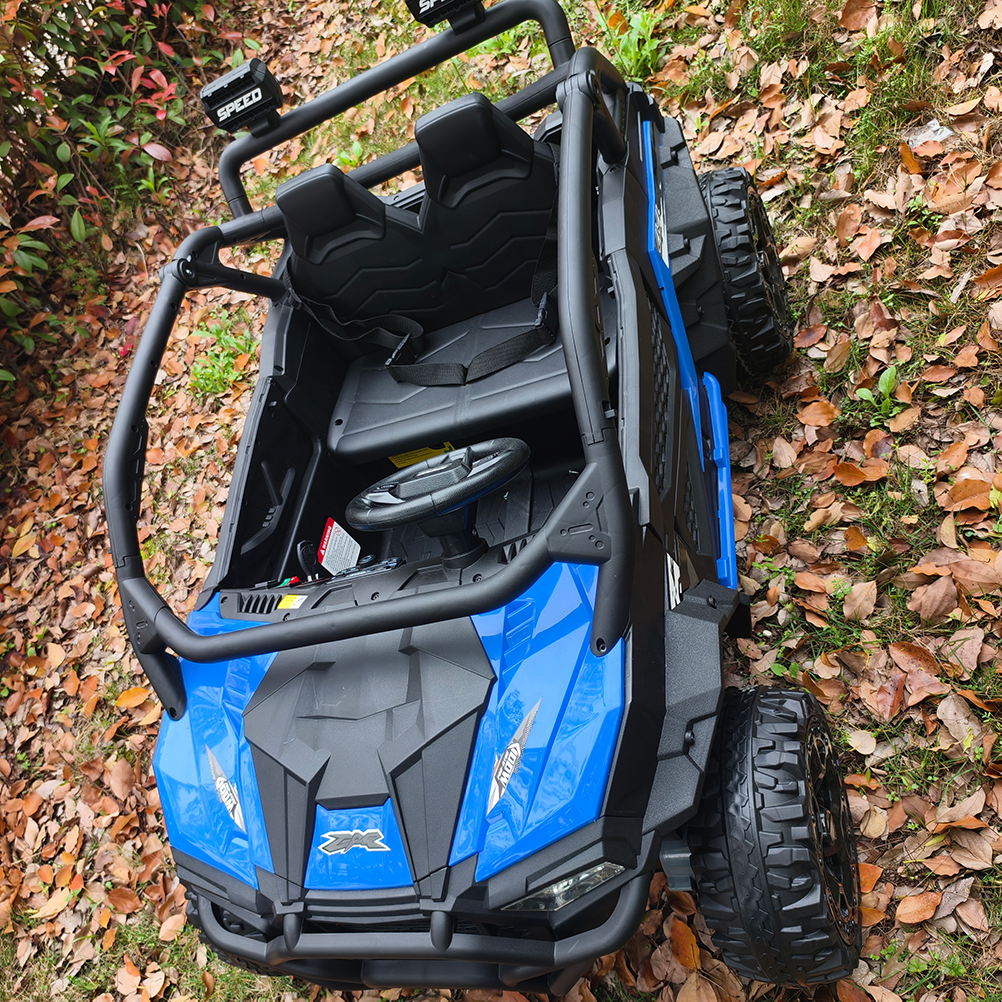 Sunnyfree 24 Volt Ride on Toys for Kids, 4WD 2 Seater Electric UTV Ride on Car with 800W Powerful Motors, Remote Control, Power Car Wheels, Four-Wheel Suspension, Bluetooth Music, LED Lights, Black