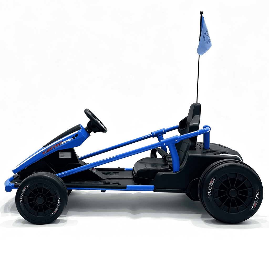 Sunnyfree 24 Volt Ride on Toys for Kids, 14Ah Electric Go Kart with Remote Control, 5–10 MPH, Drift Function, 2×200W Motors, Bluetooth Music, LED Lights, Seat Belt, Blue