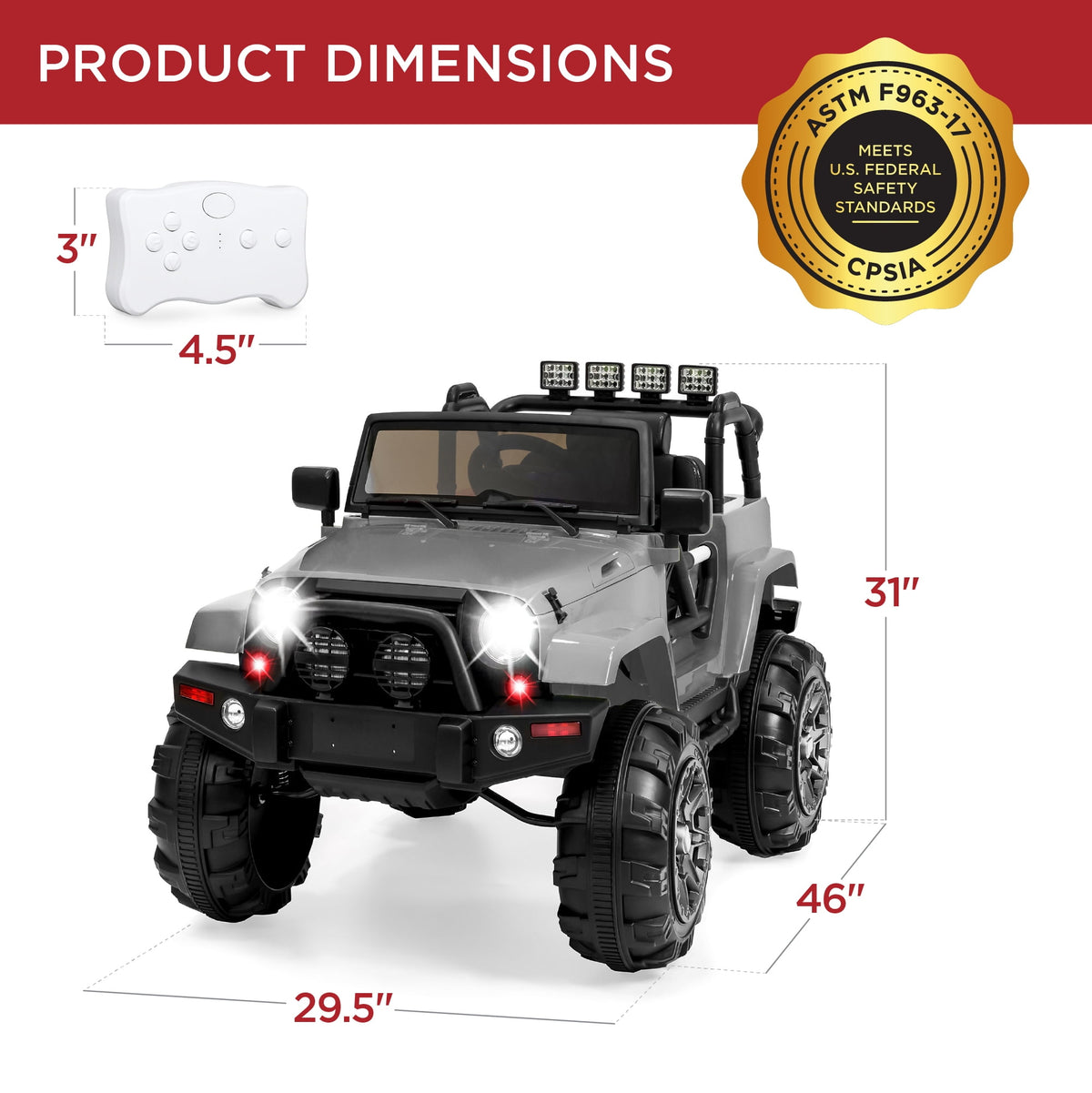 Best Choice Products Kids 24V 2-Seater Electric Ride-On Car Truck w/ Parent Control, Bluetooth, LED Lights - Red