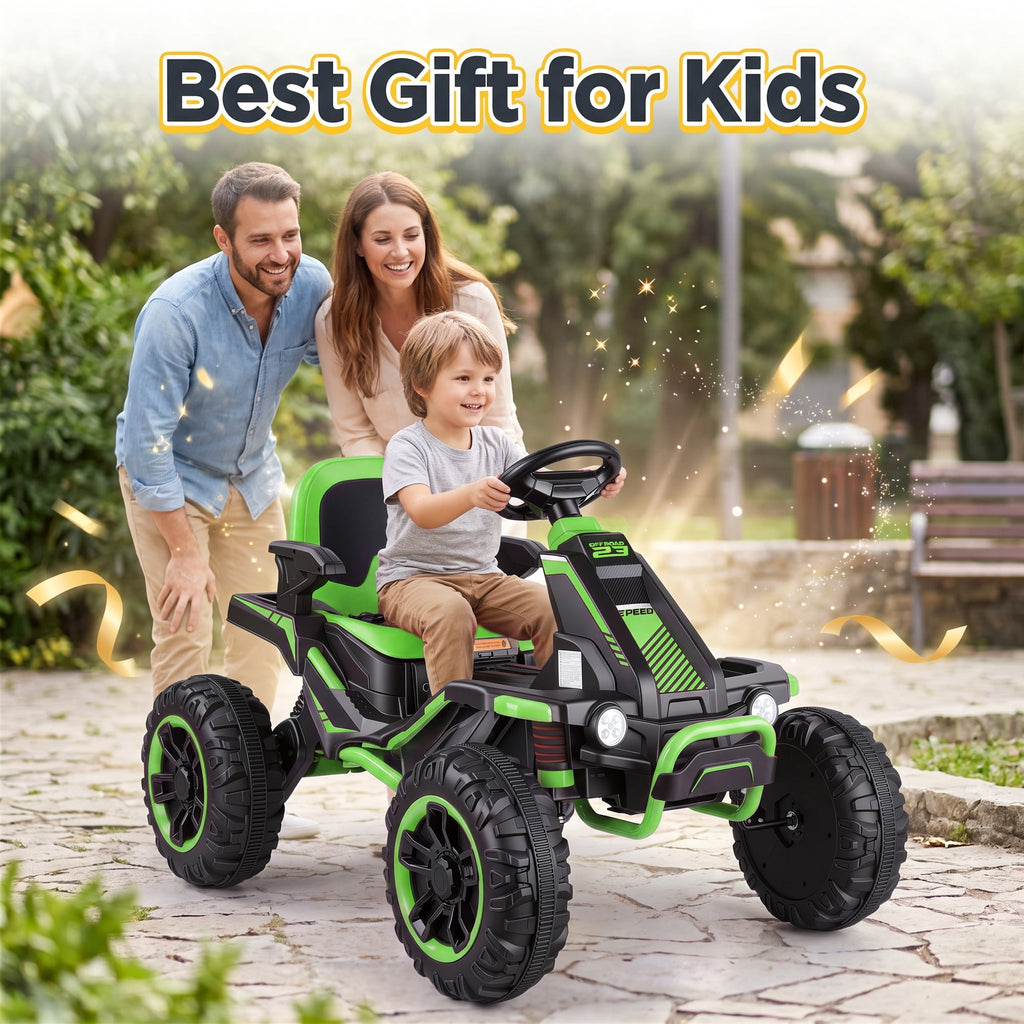 Funcid 36V Ride on Car for Kids, 4 Wheeler Electric Car with 600W Motors, Ride on Toy for Big Kids, Electric ATV with Spring Suspension, Bluetooth, Music, LED Lights, Pink