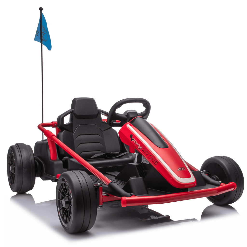 Sunnyfree 24 Volt Ride on Toys for Kids, 14Ah Electric Go Kart with Remote Control, 5–10 MPH, Drift Function, 2×200W Motors, Bluetooth Music, LED Lights, Seat Belt, Pink