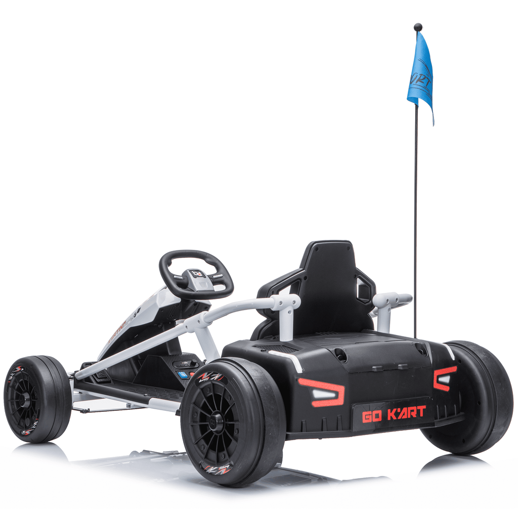 Sunnyfree 24 Volt Ride on Toys for Kids, 14Ah Electric Go Kart with Remote Control, 5–10 MPH, Drift Function, 2×200W Motors, Bluetooth Music, LED Lights, Seat Belt, Black