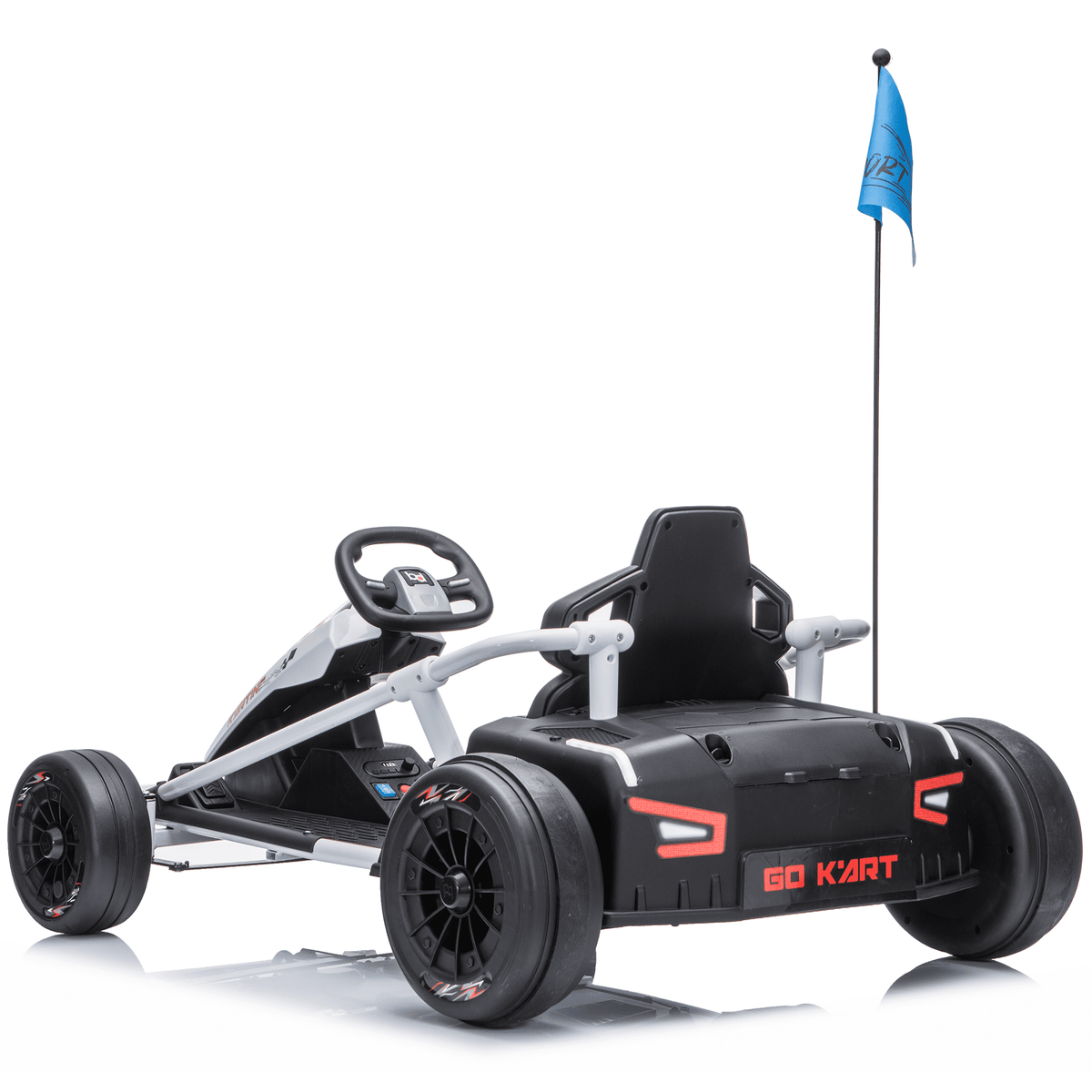 Sunnyfree 24 Volt Ride on Toys for Kids, 14Ah Electric Go Kart with Remote Control, 5–10 MPH, Drift Function, 2×200W Motors, Bluetooth Music, LED Lights, Seat Belt, Blue