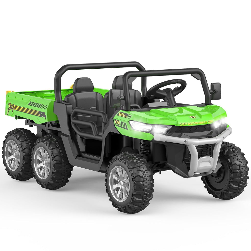 Ride On Dump Truck for Kids Ride On Car with Remote Control Electric UTV Vehicles with Electric Dump Bed, 4WD Power Ride-on 6 Wheels Ride On Toys for Boys Girls