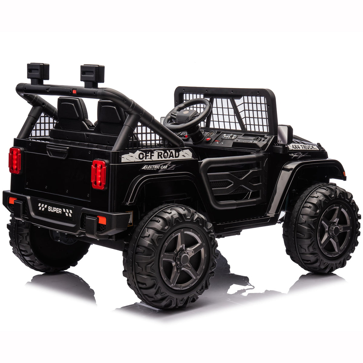 Funride 24 Volt Ride on Toys, 800W Electric Car for Kids with Remote Control, 4WD/2WD Switchable Power Car Wheels, 2-Seater Ride On Truck with Music, Bluetooth, Pink