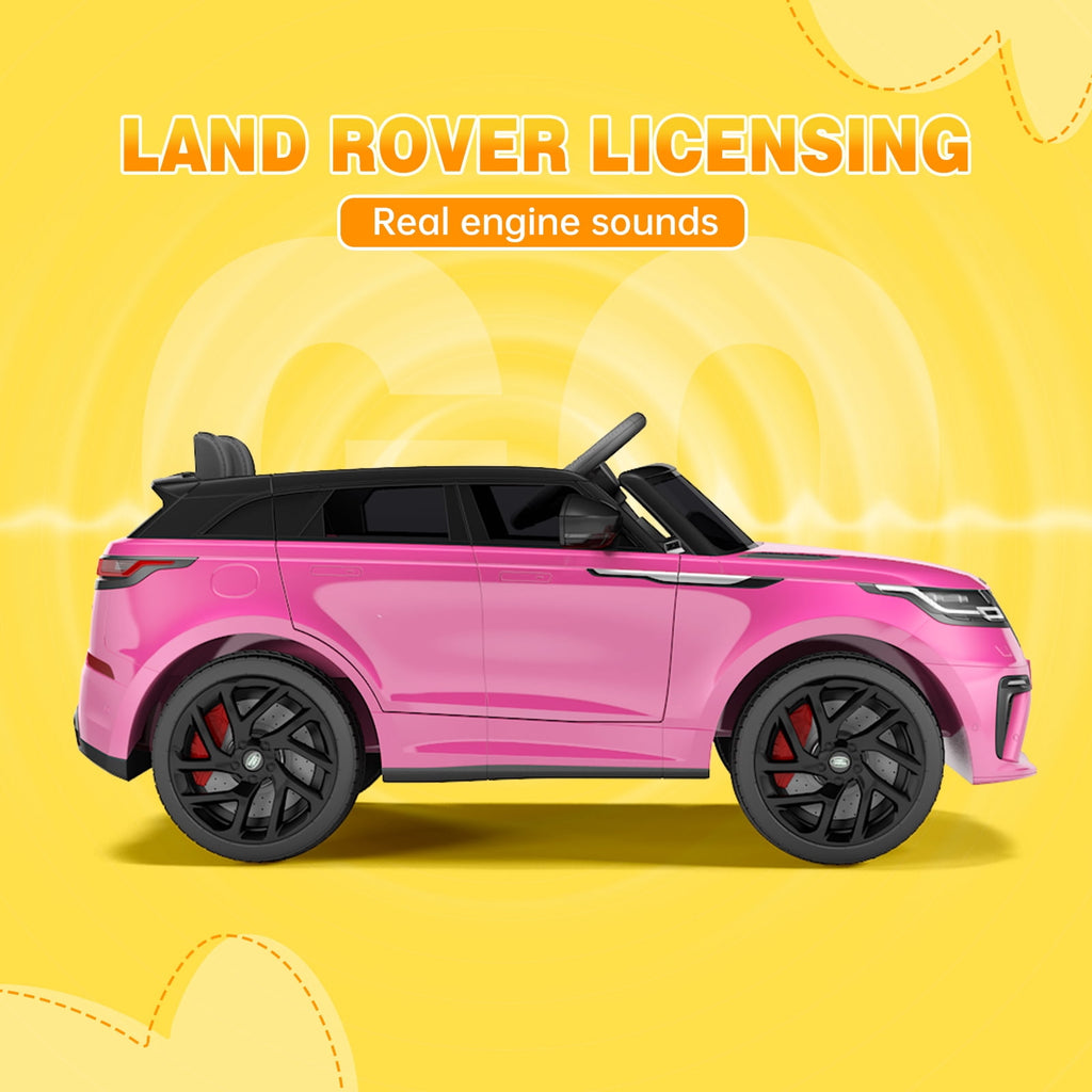 Licensed Land Rover 12V Kids Ride-On Electric Car – Remote Control, MP3, Rocking Mode, Pull Rod, Battery Powered Vehicle for Ages 4-8 – Toy Gift for Boys & Girls, Black